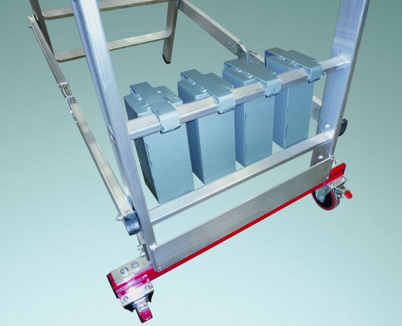 euroline PREMIUM line Aluminium - Podestleiter fahrbar, klappbar 32778 - Topleiter