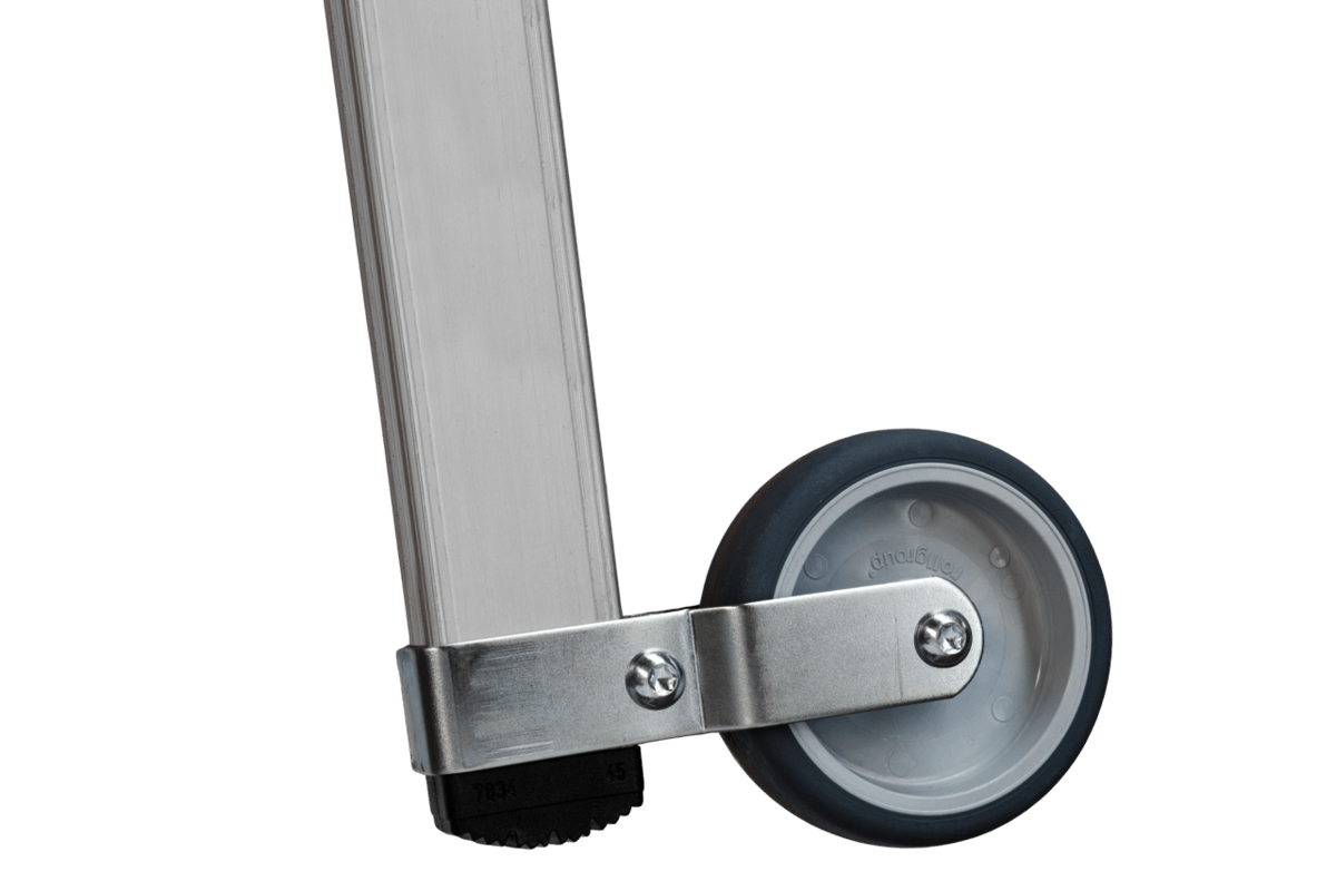 Hymer Plattformleiter 8081 mit Kipprollen und langem Handlauf - Topleiter