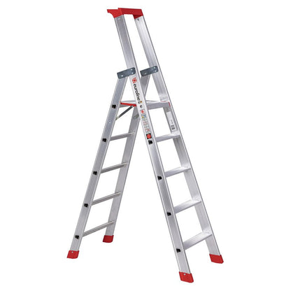 euroline 32577 PREMIUM line Alu - Stufenstehleiter mit Sicherheitsbrücke - Topleiter