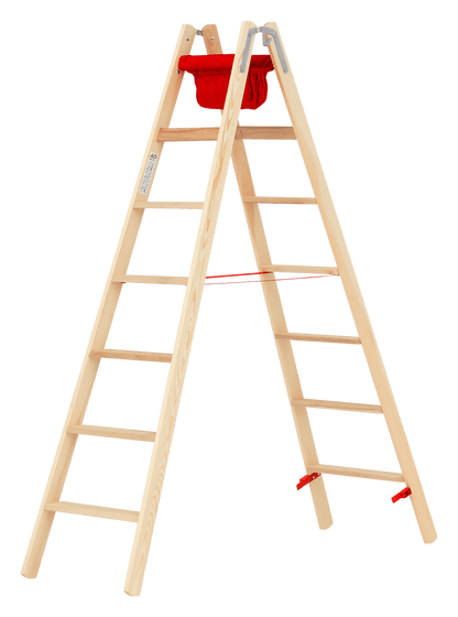 Hymer Holz - Stufenstehleiter 71499, beidseitig begehbar - Topleiter