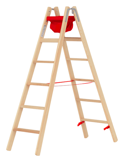 Hymer Holz - Stufenstehleiter 71499, beidseitig begehbar - Topleiter