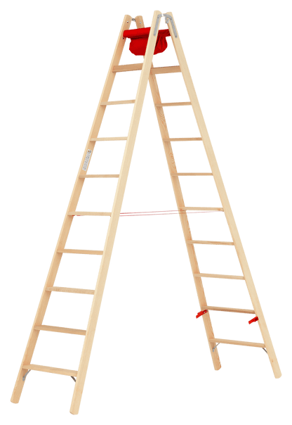 Hymer Holz - Stufenstehleiter 71499, beidseitig begehbar - Topleiter